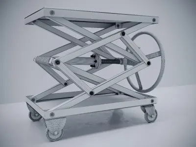 restoration hardware INDUSTRIAL SCISSOR LIFT TABLE 3D model