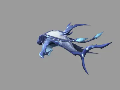 SkiWhaleShark Fantasy Monster Low-poly 3D model