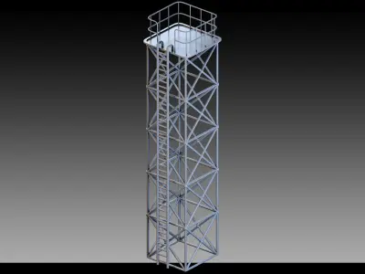 15- Watch towers Low-poly 3D model