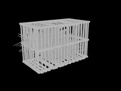 Medieval Wood Cage 3D model