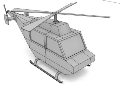 Helicopter Aircraft Low Poly Low-poly 3D model