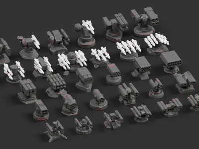 Missile and Rocket Launcher Pack Low-poly 3D model