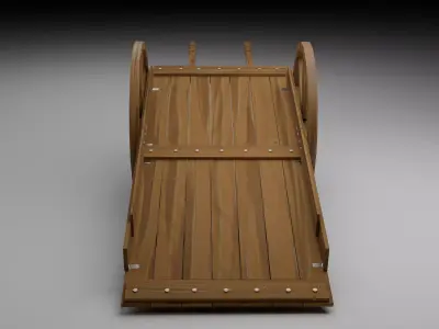 Wooden Cart  Free low-poly 3D model