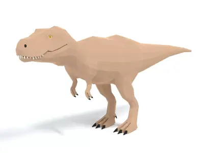 Low Poly Cartoon Tyrannosaurus T-Rex Dinosaur  Low-poly 3D model