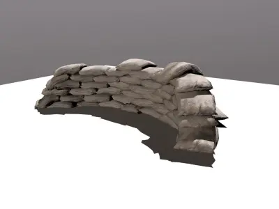 sand bag  Low-poly 3D model