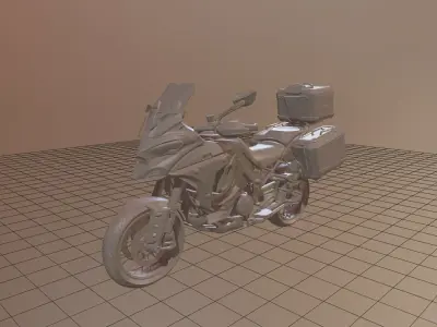 High Detail Adventure Touring Motorcycle with Luggage 3D print model