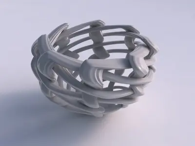 Vase wide on top part with interlacing lattice and extruded l... 3D print model