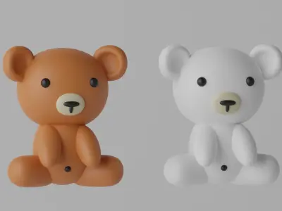 Cartoon Cute Bear 3D model purchase