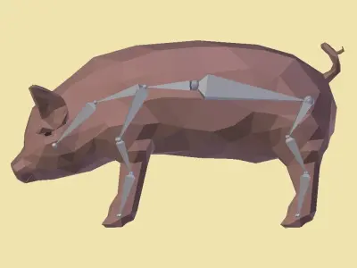 009 Pig Low-poly 3D model