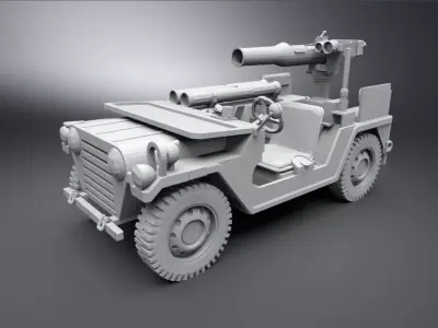 Jeep Willys Anti Tank 3D print model
