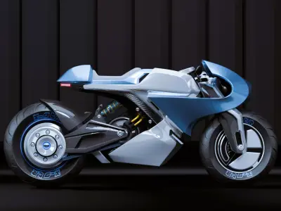 Sci-Fi Racing Motorcycle 3D model