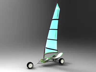 Sand yacht Low-poly 3D model