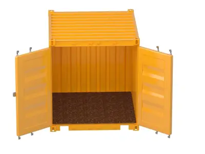 8ft Shipping Container Yellow 3D model