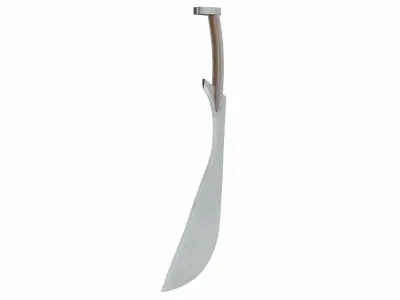 Curved sword 8 Low-poly 3D model