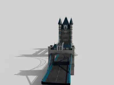 lowpoly London Tower Bridge with 4k textures Low-poly 3D model