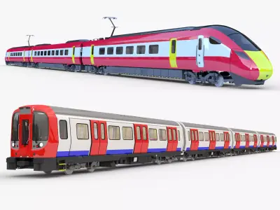 London metro and Hitachi Azuma 3D Model Pack