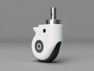 5in Medical Castor Wheel 3D model