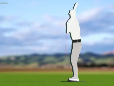 Baseball Pitching Dummy White 3D model
