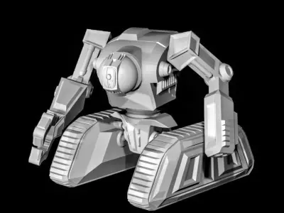 LoaderBot silver robot 3D print model