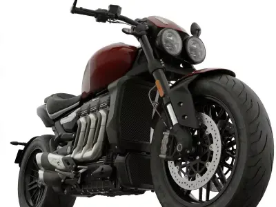 Triumph Rocket 3 Muscle Roadster Low-poly 3D model