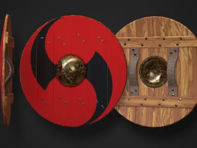 Round Shield02 Low-poly 3D model