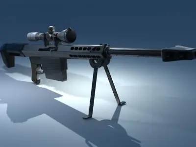 Sniper Rifle 3D model 4