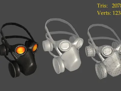 Masks Pack Soldier Low-poly 3D model