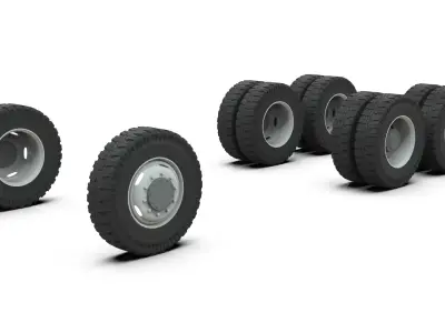 Off-Road Truck Wheels and Tires Pack for 3D Printing 3D model
