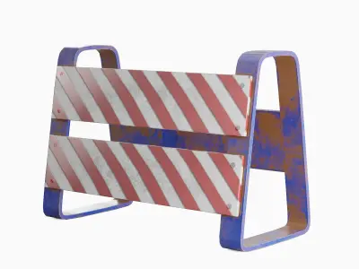 Traffic Barricade 04 Low-poly 3D model