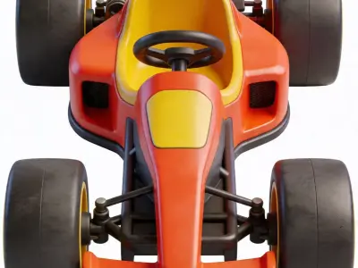 Stylized Racing Go-Kart 3D Low-poly 3D model