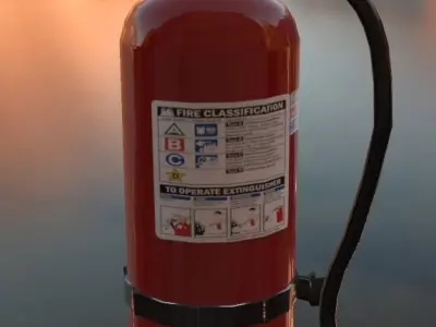 Fire Extinguisher Low-poly 3D model 9