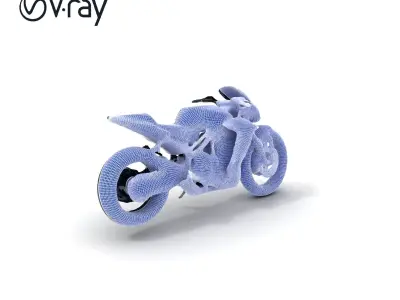 Futuristic Motorcycle Model Pack with High Detail Low-poly 3D model