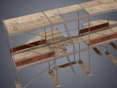 Industrial scaffolding Low-poly 3D model