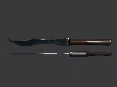Game and VR-AR Ready Dagger Low-poly 3D model