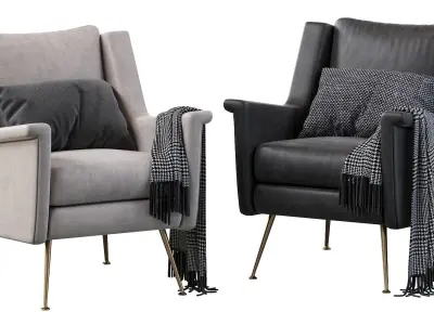 Carlo Mid Century Chair 3D model