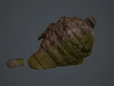 Ancient statue head Low-poly 3D model