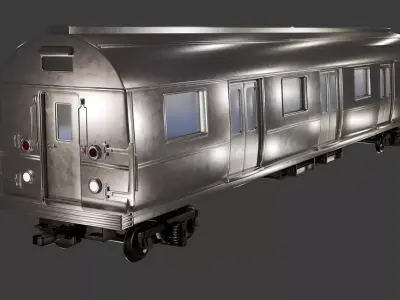 3D Metro Train Passenger Wagon 3D model