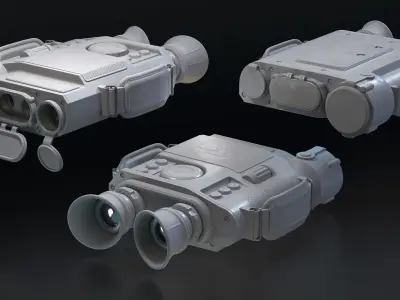 Military Recon Set - Binoculars and Laser Designator Low-poly 3D model