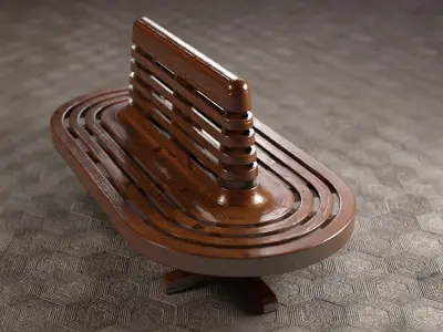 Antique wooden bench 3D model purchase