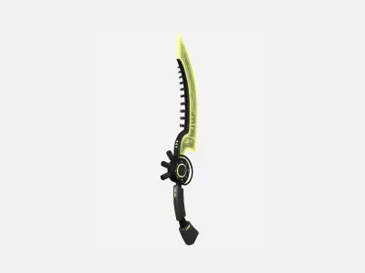 SciFi Dagger A05 Black Yellow - Sci Fi Weapon Design Low-poly 3D model