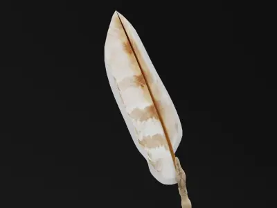 Feather Ink Pen Low-poly 3D model