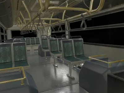Airport Bus Low-poly 3D model purchase