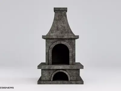 Medieval Forge Furnace Low-poly 3D model