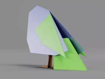 Paper Bird Low-poly 3D model
