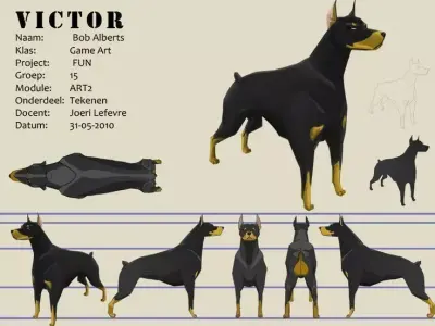 Dog Wolf 1st Model Free 3D model