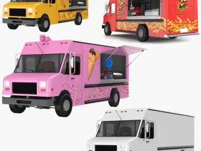Food Trucks Collection 3D model