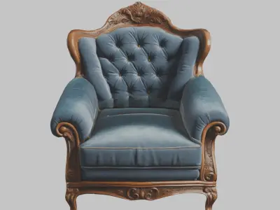 Victorian Vintage Sofa Chair Low-poly 3D model