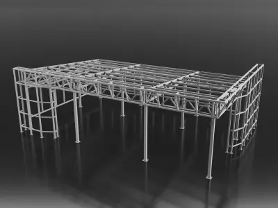 Industrial Metal building 3D model