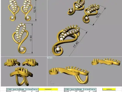 Steady unique design earring pair 3D print model