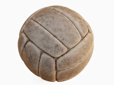 Old Leather Volleyball Ball 05 3D model